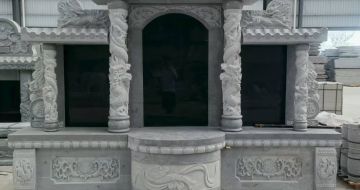 阜阳 芝麻灰高档墓碑，土墓，可定制