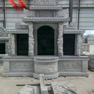 阜阳 芝麻灰高档墓碑，土墓，可定制