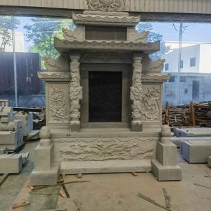 阜阳 芝麻灰高档墓碑、土墓，一套也支持定做