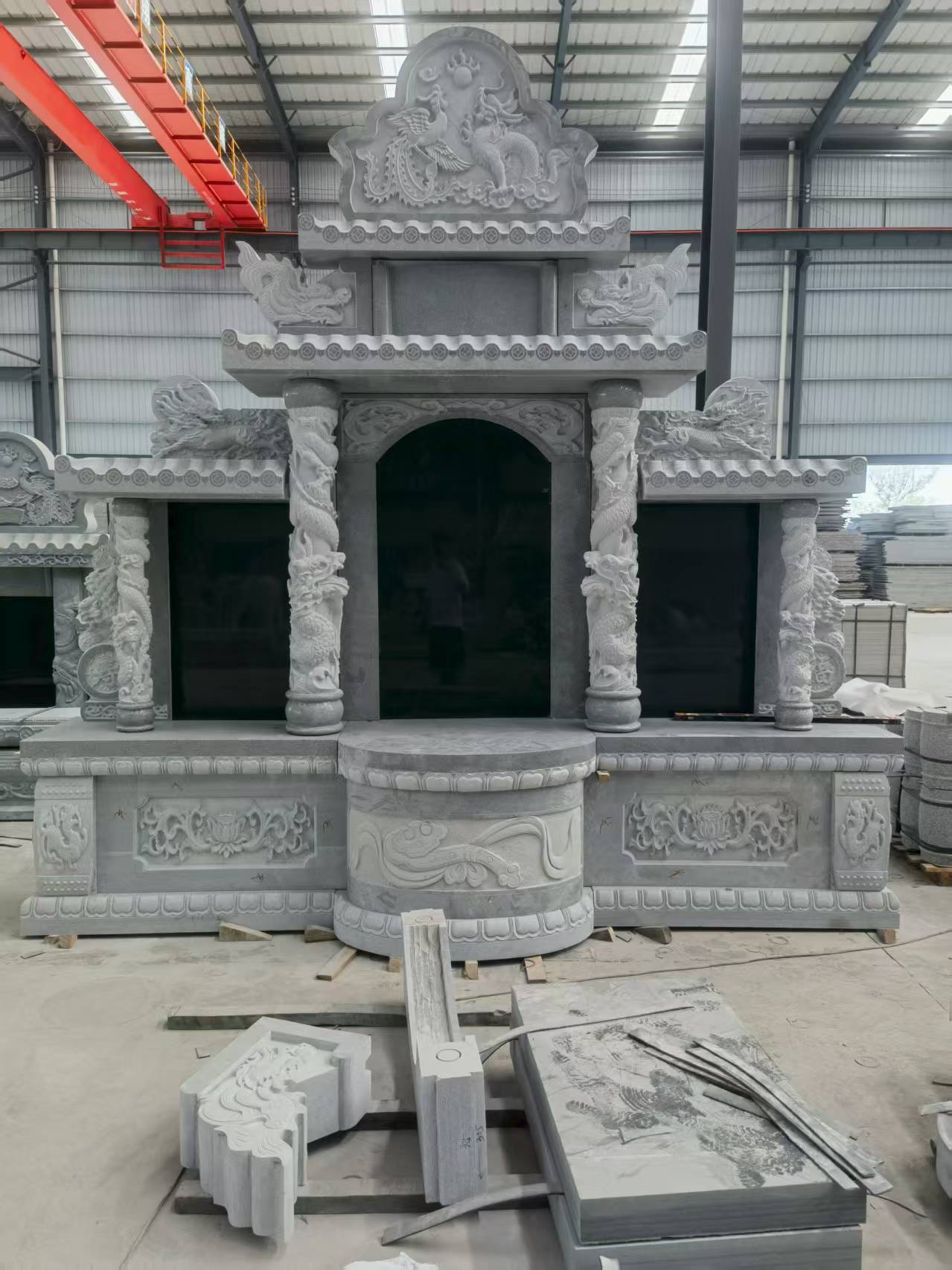 阜阳 芝麻灰高档墓碑，土墓，可定制